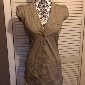 Tan Vest /can be worn over tank top or Alone